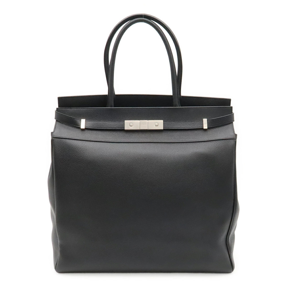SAINT LAURENT PARIS YSL Yves Manhattan N Tote Bag Leather Black